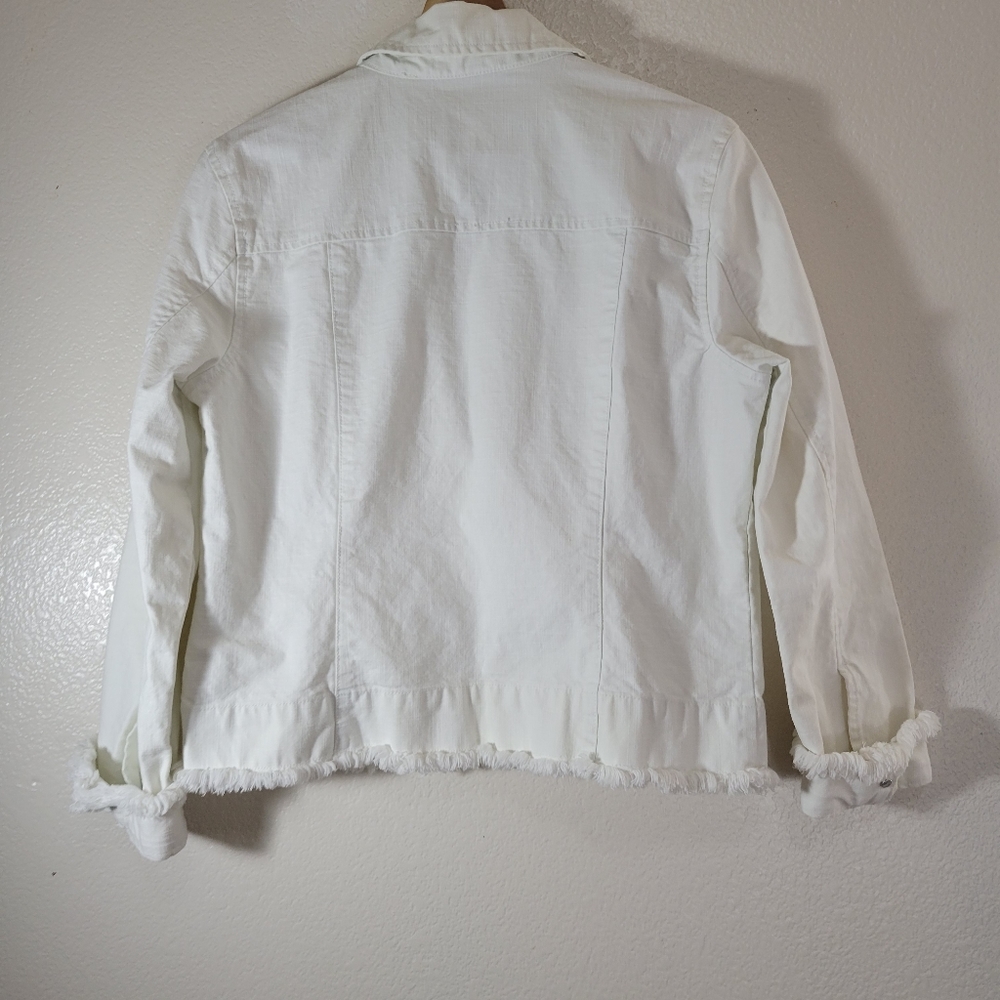 Faded Glory Jean Jacket Fringe Edges - Picture 4 of 6